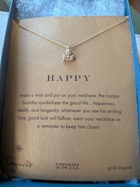 Dogeared Happy Buddha Gold Dipped Over 925 Sterling Necklace - Gold